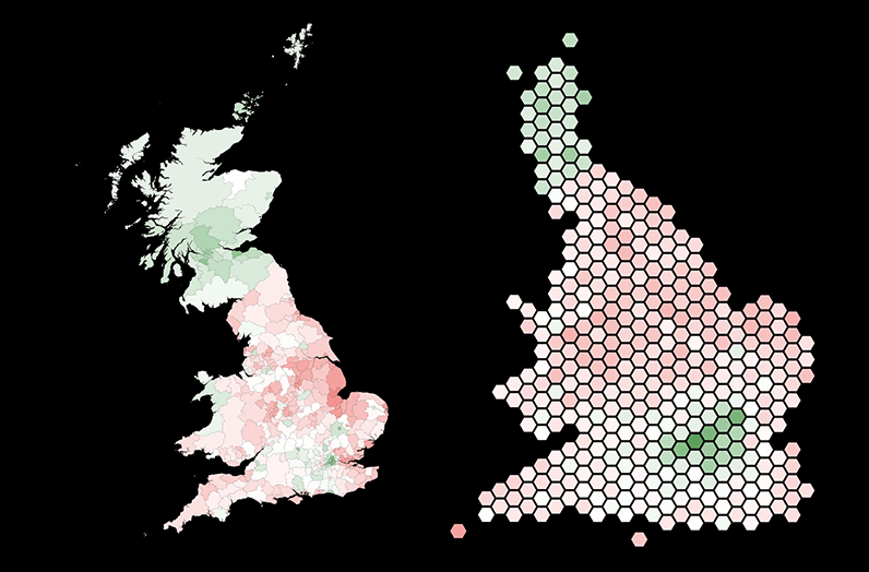 Brexit voting map